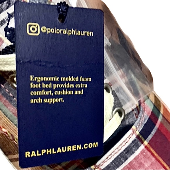 NWT Ralph Lauren Polo Madras Multi Plaid Sneakers - Picture 13 of 14